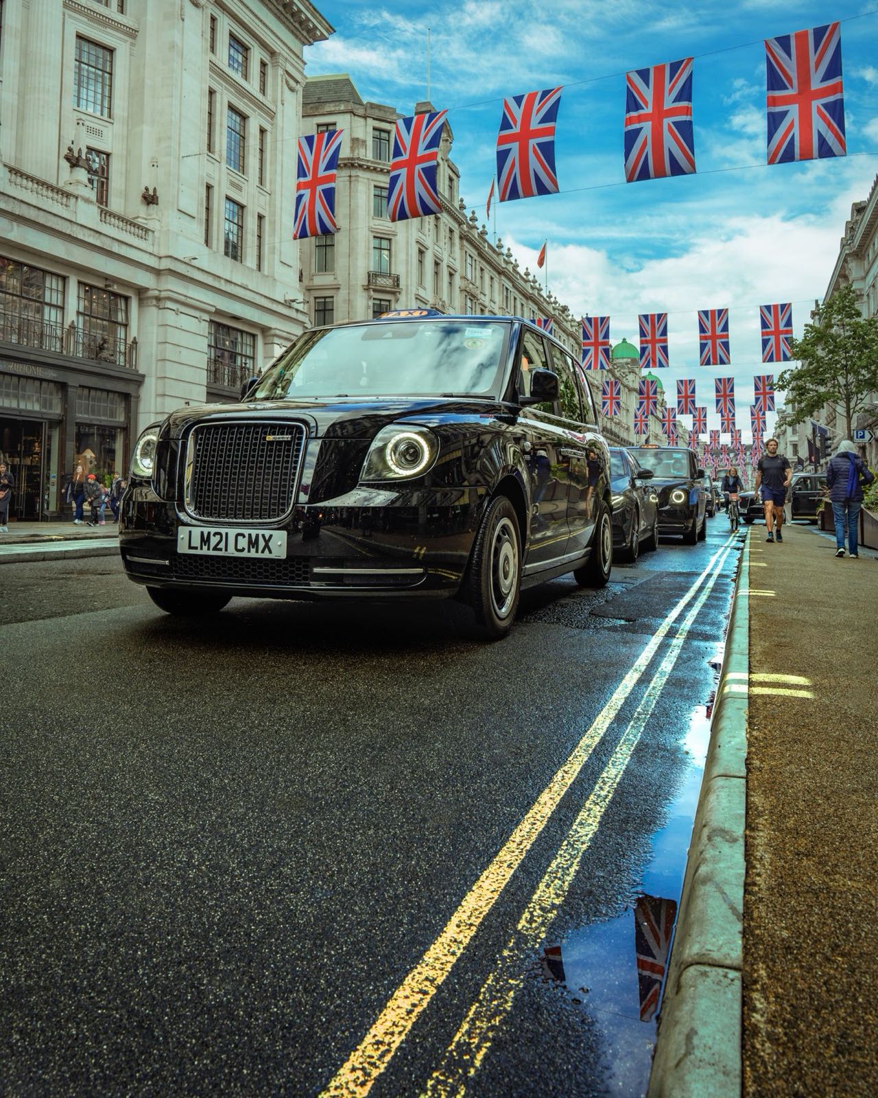 Black cab on a British street